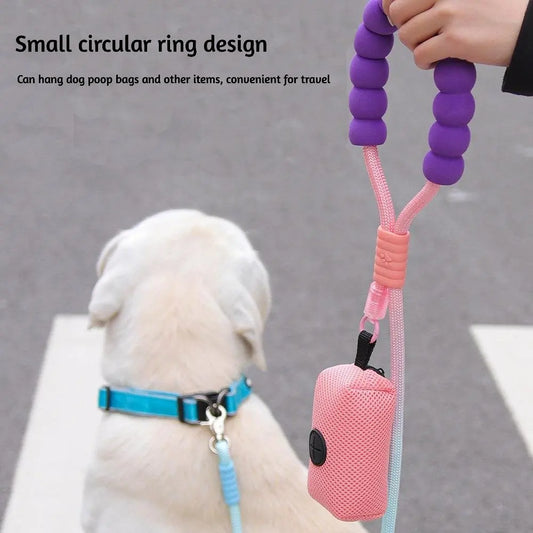 Pro Training Dog Leash 2M Heavy Duty Nylon Ombre Lead with Poop Bag Clip Bubble Foam Handle Reflective Stitching for Large Dogs