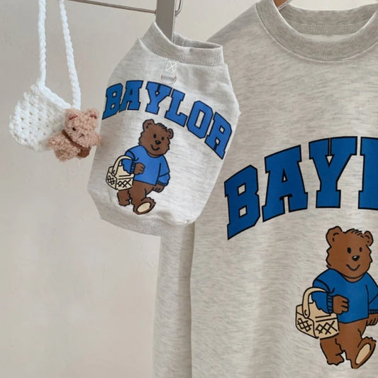 Luxury Dog Hoodies for Small Dogs Bear Printed Dog Sweatshrit Spring Puppy Clothes Soft Warm Cat Hoodies Yorkshire Pet Pullovers