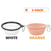 2pcs Collapsible Pet Silicone Dog Food Water Bowl Outdoor Camping Travel Portable Folding Supplies Dishes with Carabiner