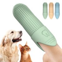 KIYUE Dog Toothbrush 360° Cleaning Finger Toothbrush for Dogs Food Grade Silicone Dog Finger Toothbrush for Dogs Cat Dental Care