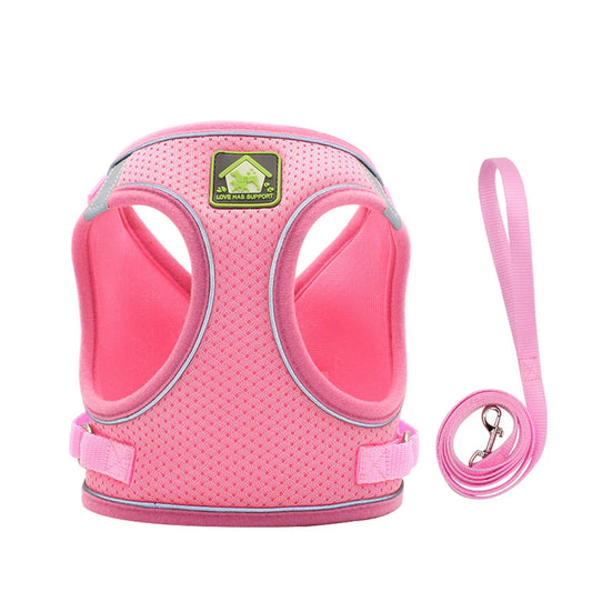 Dog Harness Small Medium Sized Dog Vest Style Leash Reflective Puppy Summer Breathable Harnesses Pet Supplies Dog Collar Corgi