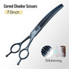 Fenice 7.0 Inch VG10 Steel 3D Gradient Traceless Teeth Pet Curved/Straight Chunker Scissors Bearing Screws Pet Grooming Shears