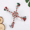 Christmas Dog Toy Pet Cotton Rope Knot Interactive Dog Toys Ball for Puppy Chihuahua Large Dogs Toothbrush Chew Dog Accessories