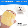 Silicone Soft Rubber Pet Massage Shower Brush with Builtin Shampoo Storage Self Cleaning Detangling for Dogs Cats Grooming Brush