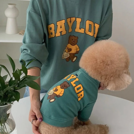 Luxury Dog Hoodies for Small Dogs Bear Printed Dog Sweatshrit Spring Puppy Clothes Soft Warm Cat Hoodies Yorkshire Pet Pullovers