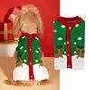Christmas Pet Sweater for Dogs Cats Gingerbread Man Snowflake Knitted Xmas Jumper, Antler Hoodie with Belt, Warm Festive Costume