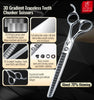 Fenice 7.0 Inch VG10 Steel 3D Gradient Traceless Teeth Pet Curved/Straight Chunker Scissors Bearing Screws Pet Grooming Shears